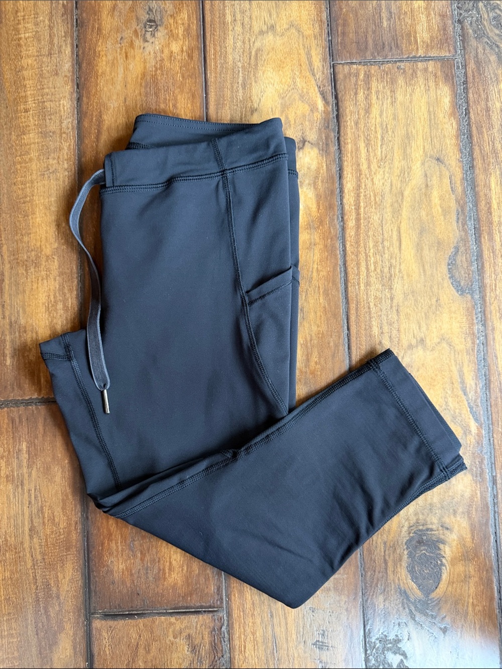 lululemon athletica Like New Black Capris with Drawstring Waist